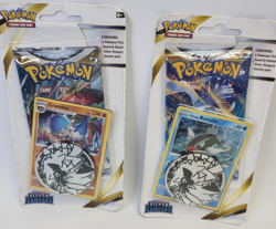 Set of 2 Pokemon Silver Tempest Booster Pack Promo Card Coin Basculin Cranidos - Image 1
