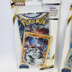 Set of 2 Pokemon Silver Tempest Booster Pack Promo Card Coin Basculin Cranidos - Image 2