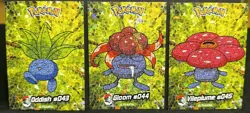 ODDISH X GLOOM X VILEPLUME - POKEMON CRYSTAL CARD COLLECTION CCG CRACKED HOLO - Image 1