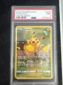 Pokemon Pikachu TCG Crown Zenith: Galarian Gallery Holo Rare Card GG30/GG70 PSA9 - Image 1