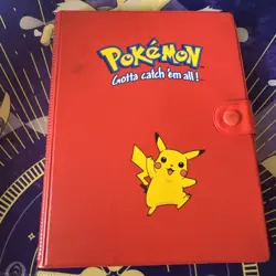 Vintage 1999 Authentic Red Pikachu Pokemon 4-Pocket Card Binder Book Album - Image 1