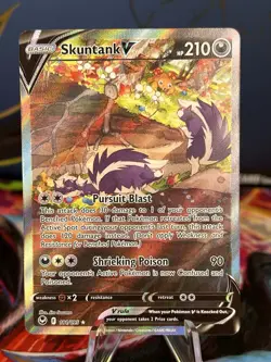 Pokemon TCG Skuntank v Silver Tempest Ultra Rare Card #181/195 SWSH12 - Image 1