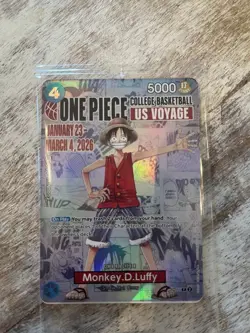 One Piece Monkey D. Luffy Holo Card US Voyage College Basketball Promo P-055 - Image 2