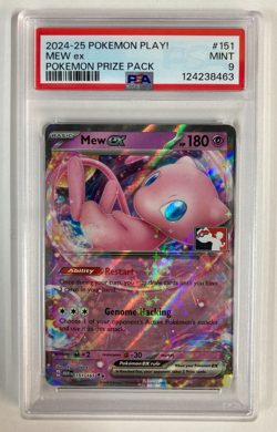 2024-25 Pokemon Play! TCG Mew EX Prize Pack Series 151/165 Stamped Card PSA 9 - Image 1