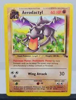 Aerodactyl Pokemon Card - 16/62 Non Holo Fossil Set Rare WOTC - LP - Image 1