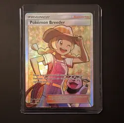 Pokemon Breeder Trainer Full Art Ultra Rare Holo Card 73/73 Shining Legends - Image 1