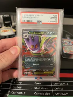 Mega Gengar ex English Pokemon Card 056/094 Phantasmal Flames 2025 - Image 1