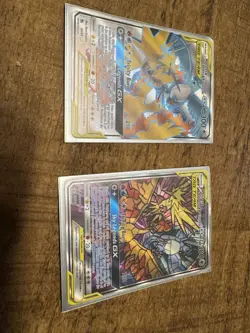 Pokemon TCG Moltres & Zapdos & Articuno GX 44/68 Holo TAG TEAM 2-Card Lot - Image 1