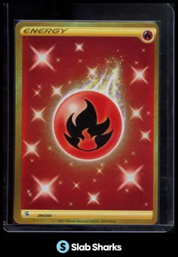 2021 POKEMON SWORD & SHIELD FUSION STRIKE #284/264 FIRE ENERGY SECRET RARE - Image 1