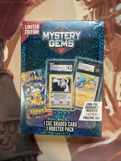 Pokemon Limited Edition Mystery Gems TCG Box: CGC 9.5 Card + 1 Booster Pack - Image 1