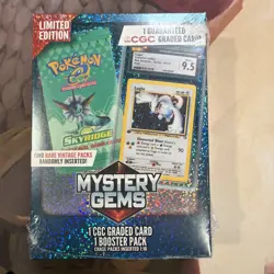 Pokemon Limited Edition Mystery Gems TCG Box: CGC 9.5 Card + 1 Booster Pack - Image 2
