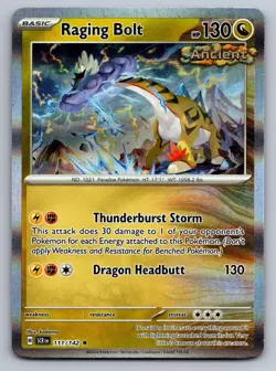 Raging Bolt 111/142 Rare Stellar Crown Pokemon Holo Near Mint - Image 1