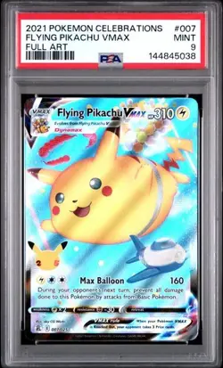 2021 POKEMON CELEBRATIONS #007 FULL ART/FLYING PIKACHU VMAX PSA 9 - Image 1