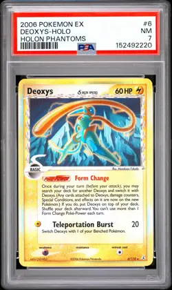 2006 POKEMON EX HOLON PHANTOMS #6 DEOXYS-HOLO PSA 7 - Image 1