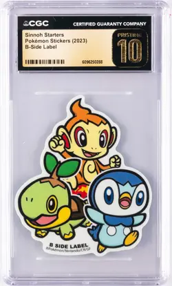2023 POKEMON STICKERS B-SIDE LABEL SINNOH STARTERS CGC 10 PRISTINE - Image 1