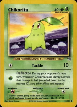 Pokemon Neo Genesis #53/111 Chikorita (53) Common Lightly played B - Image 1