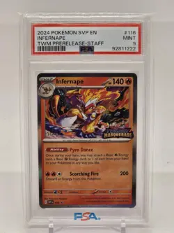 2024 Pokemon Scarlet & Violet Twilight Masquerade Infernape SVP116 STAFF - PSA 9 - Image 1