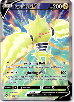 Pokemon TCG Regieleki V 175/195 Silver Tempest Full Art Holo Rare Near Mint - Image 1