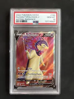 2022 POKEMON ASTRAL RADIANCE #169 FULL ART/HISUIAN TYPHLOSION V PSA 10 Gem Mint - Image 1