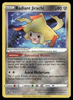 Radiant Jirachi 120/195 Radiant Rare Silver Tempest Pokemon NM - Image 1