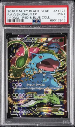 2016 POKEMON XY BLACK STAR PROMO #XY123 FULL ART/VENUSAUR EX PSA 9 - Image 1