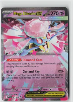 MEGA DIANCIE EX 041/094 DOUBLE RARE PHANTASMAL FLAMES POKEMON NEAR MINT - Image 2