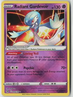 RADIANT GARDEVOIR 069/196 RADIANT RARE LOST ORIGIN POKEMON HOLO NM - Image 1