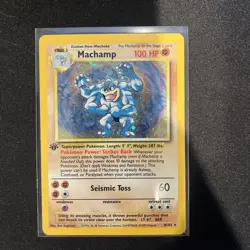 Pokemon TCG Machamp Base Set 8/102 Holo 1st Edition Holo Rare - Image 1