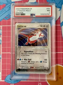 2003 POKEMON EX DRAGON 93 LATIAS EX-HOLO PSA 7 WITH SWIRL - Image 1