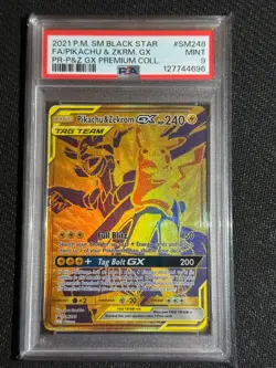 PSA 9 Pikachu & Zekrom GX Promo SM248 Pokemon 2021 - Image 1
