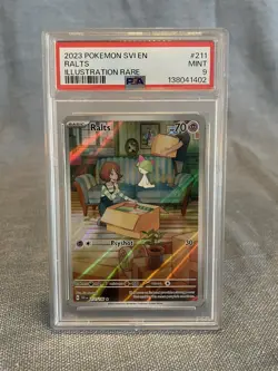 Pokemon TCG Ralts 211/198 Special Illustration Scarlet & Violet Base Set PSA 9 - Image 1