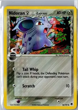 Nidoran Pokemon TCG Dragon Frontiers 56/101 Stamped Reverse Holo NM - Image 1