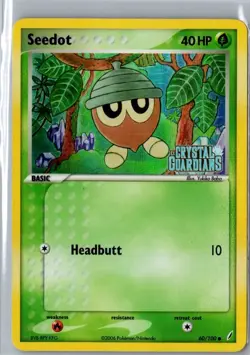 Pokemon Seedot 60/100 Common Stamped Reverse Holo Crystal Guardians NM - Image 1