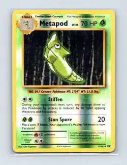 Metapod 4/108 Uncommon Evolutions Pokemon Reverse Holo Lightly Played - Image 1
