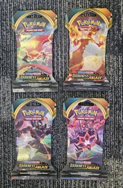 Pokemon TCG Darkness Ablaze Sleeved Booster Packs - Lot of 4 - Complete Art Set - Image 1