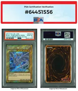 2017 Yu-Gi-Oh! Blue-Eyes White Dragon Secret Rare MVP1-ENGV4 [PSA 10] - Image 3