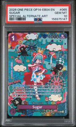 One Piece - OP14 The Azure Sea’s Seven - Sugar - OP10-065 SP Alt Art - PSA 10 - Image 1