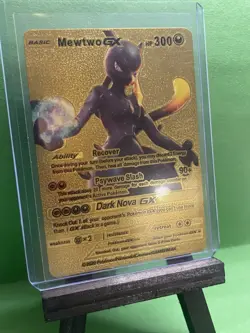 FAN ART! Mewtwo GX Gold Foil Pokemon Card - Image 3