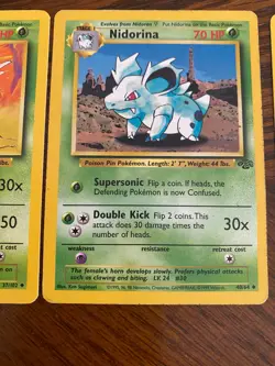 Vintage Pokemon Nidoran Evolution Lot (4 Cards) – Base Set & Jungle – 1999 WOTC - Image 4