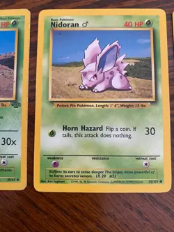 Vintage Pokemon Nidoran Evolution Lot (4 Cards) – Base Set & Jungle – 1999 WOTC - Image 5