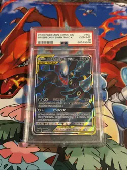 Pokemon TCG Umbreon & Darkrai GX Card 157/150 CSM2c Chinese, PSA 10, 2023 - Image 2