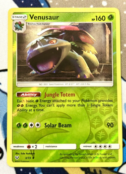 Pokemon Card Venusaur Shining Legends Reverse Holo Uncommon 3/73 Near Mint - Image 1