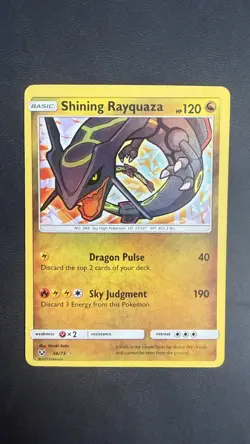 Pokemon TCG Shining Rayquaza Card Shining Legends 56/73 - NM - Image 1