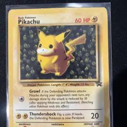 Pokemon IVY Pikachu Black Star 1 League Promo Exclusive WOTC 1999 Card DAMAGED - Image 2