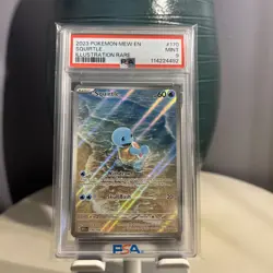 PSA 9 MINT 2023 Pokemon TCG Squirtle #170/165 Illustration Rare 151 Holo Card - Image 1