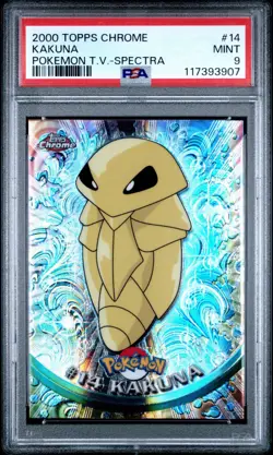 2000 TOPPS CHROME POKEMON T.V. SPECTRA #14 KAKUNA PSA 9 - Image 1