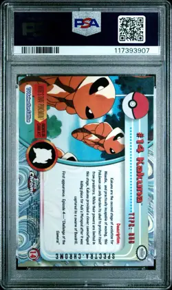 2000 TOPPS CHROME POKEMON T.V. SPECTRA #14 KAKUNA PSA 9 - Image 2
