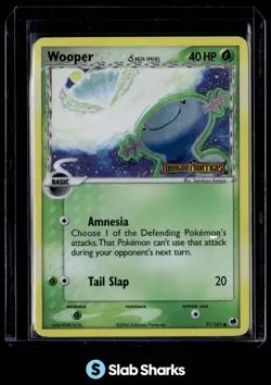 2006 POKEMON EX DRAGON FRONTIERS #71/101 WOOPER REVERSE HOLO - Image 1