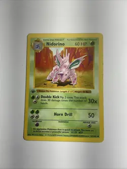 Nidorino 037/102 Base Set (Shadowless) Regular 1st Edition Pokemon Rare Vintage - Image 1