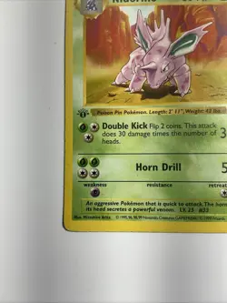 Nidorino 037/102 Base Set (Shadowless) Regular 1st Edition Pokemon Rare Vintage - Image 3